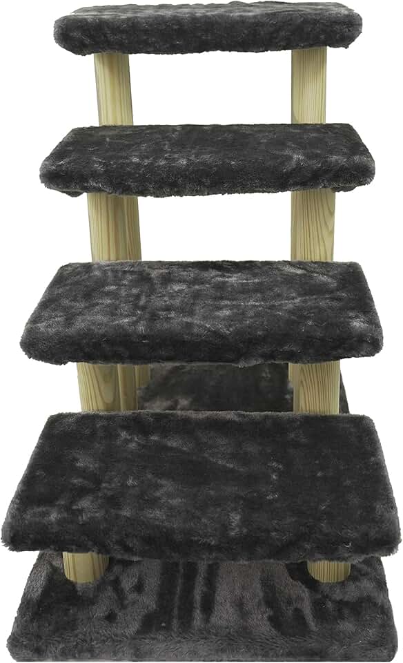 4-Step Wooden Pet Ladder for Bed and Couch