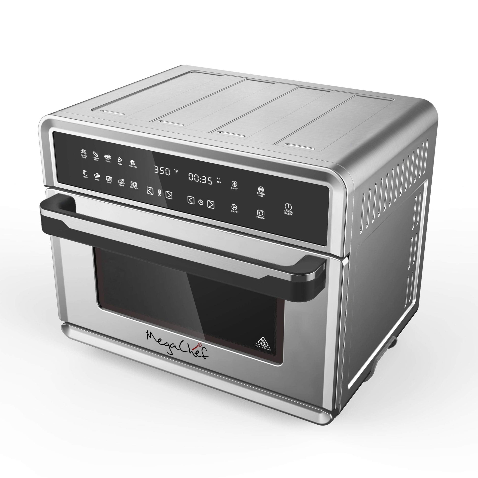 10 in 1 Electronic Multifunction 360 Degree Hot Air Technology Countertop Oven, Silver Chrome, 25 Liter Capacity