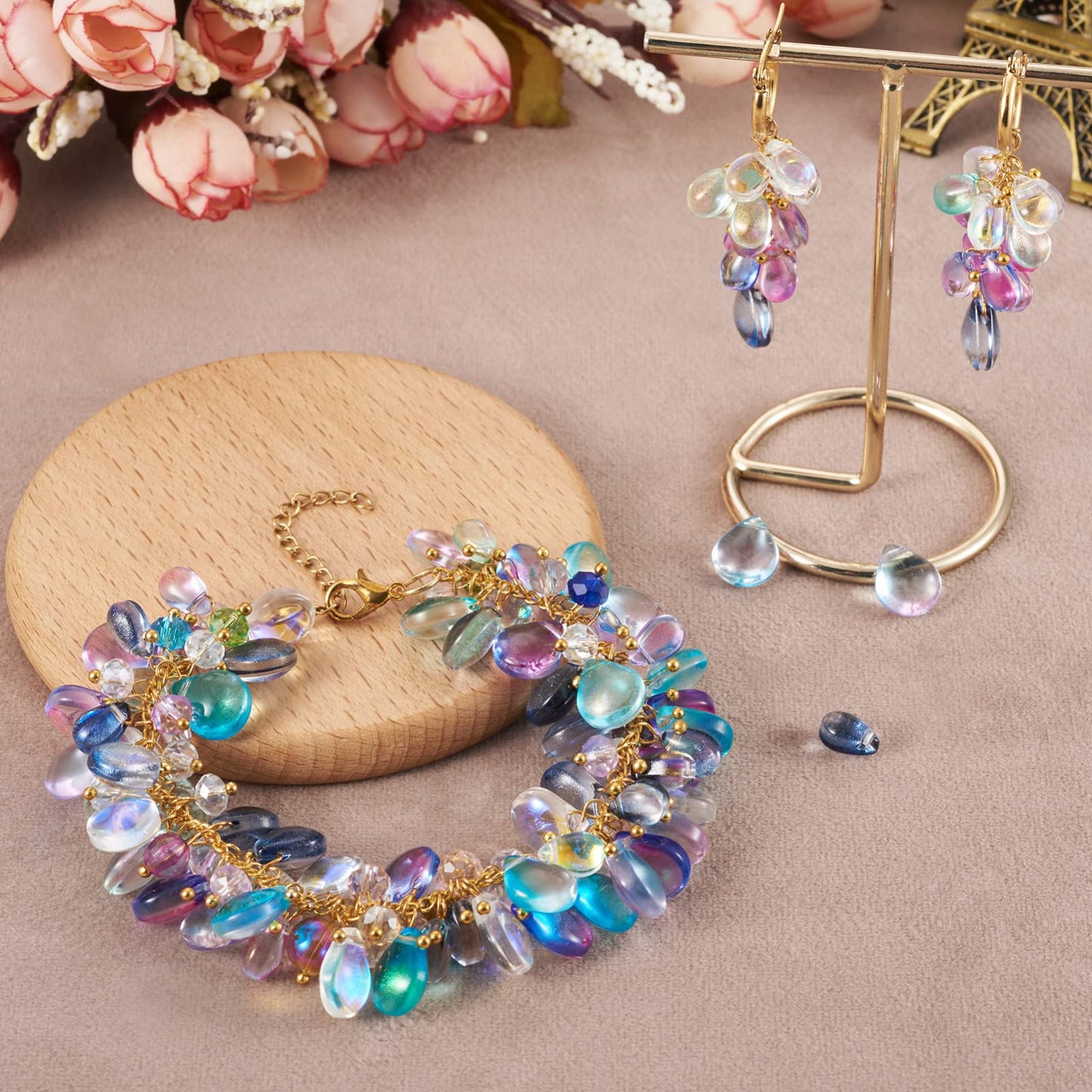 10 Colors Teardrop Glass Beads for Jewelry Making