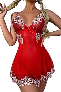 Sexy Lace V-Neck Babydoll with G-String
