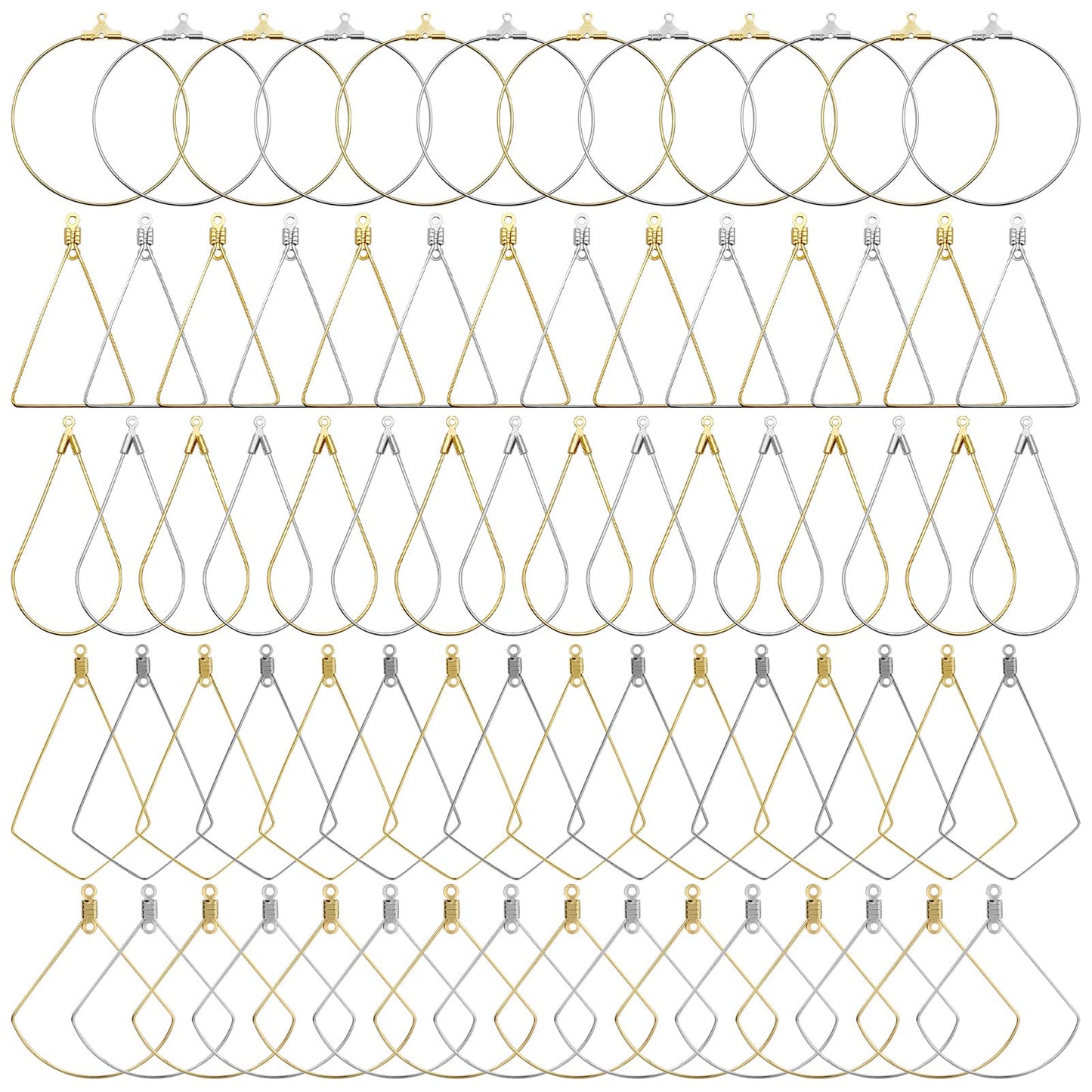 80pcs Beading Hoop Earrings Set for Jewelry Making