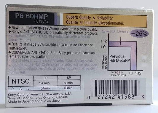 Hi8/Digital8 Metal Particle Video Cassette