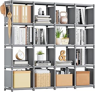 16-Cube Metal Book Shelf for Bedroom and Living Room