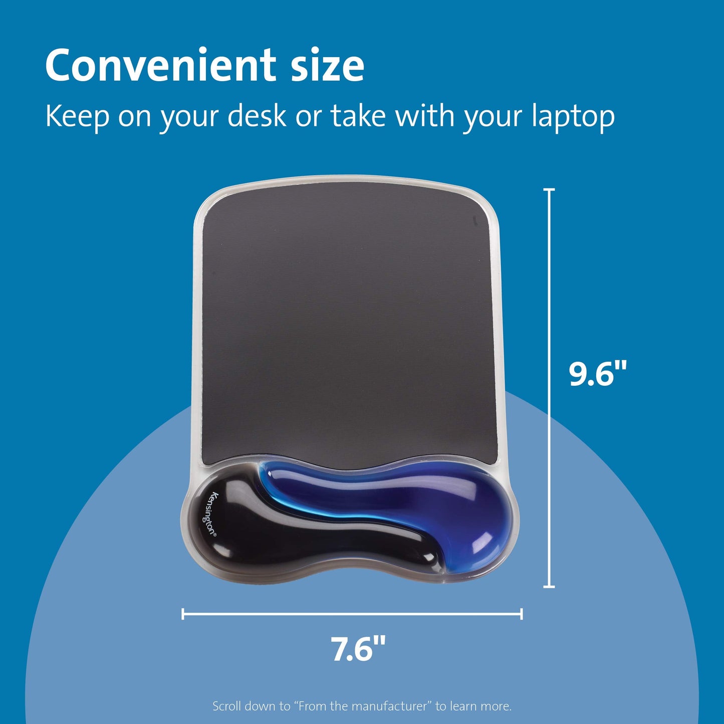 Duo Gel Mouse Pad with Wrist Rest - Blue (K62401AM)