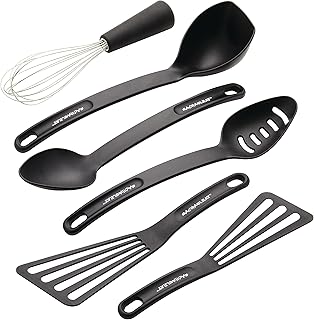 Six-piece black kitchen utensil set
