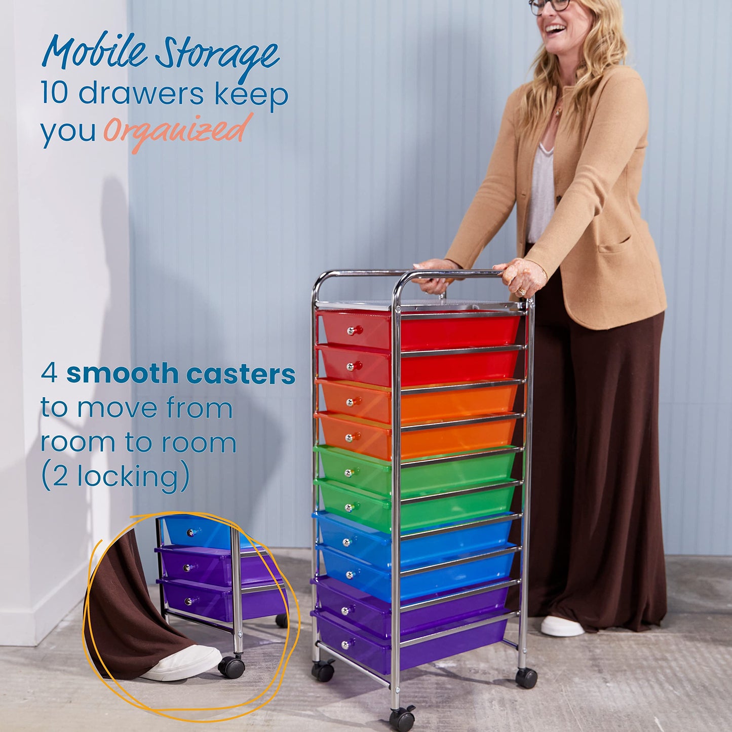 10-Drawer Mobile Storage Cart