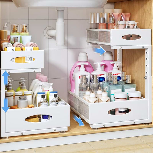 Roll Out Bottle Organizer Bins for Pantry and Laundry