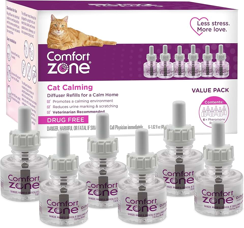 6 Pack Cat Calming Diffuser Refills for Anxiety