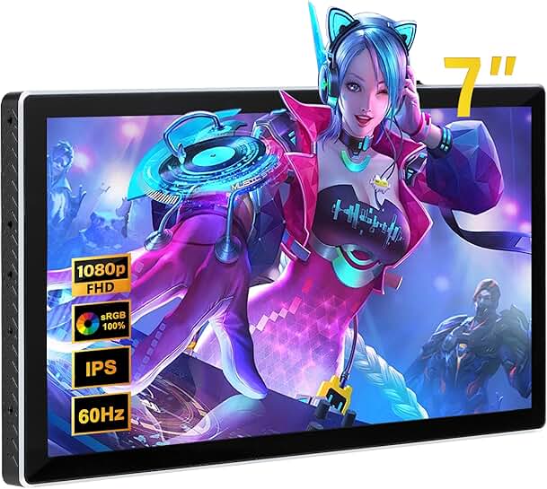 7-Inch Touchscreen Portable Monitor with 1080P Display