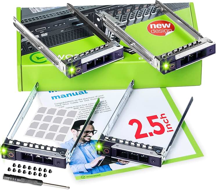 4-Pack 2.5" Hard Drive Caddies for Servers