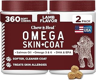 Dog Skin and Coat Soft Chew Omega Treats for Allergies