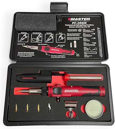 Cordless Butane Soldering Iron Kit with Adjustable Temp