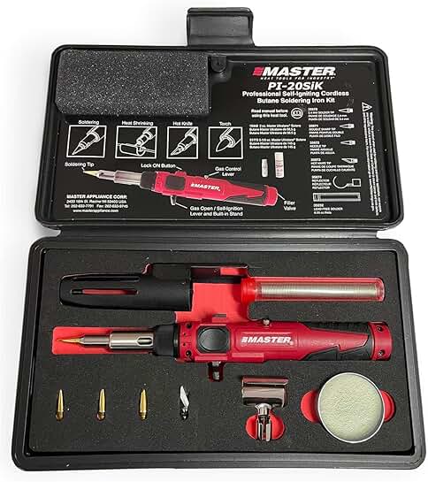 Cordless Butane Soldering Iron Kit with Adjustable Temp