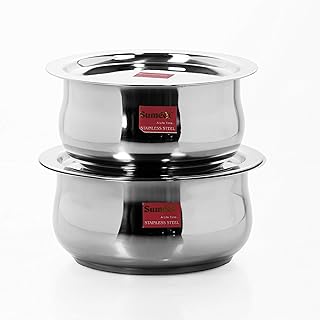 2-Piece Stainless Steel Cookware Set with Lids