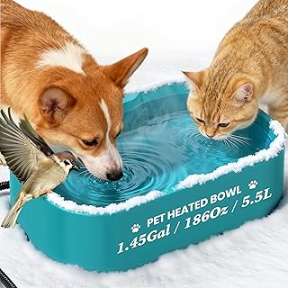 Large Heated Water Bowl for Pets Outside