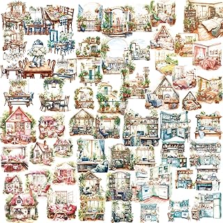 120 Vintage PET Sticker Set for Home and Garden Decor