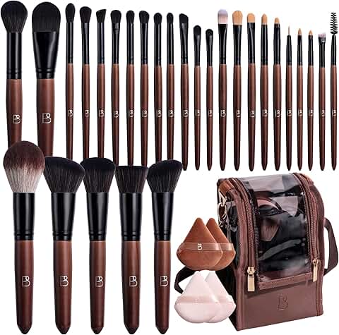 28-Piece Makeup Brush Set with Travel Bag