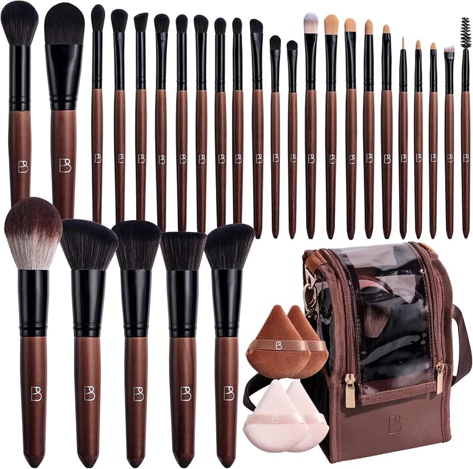 28-Piece Makeup Brush Set with Travel Bag