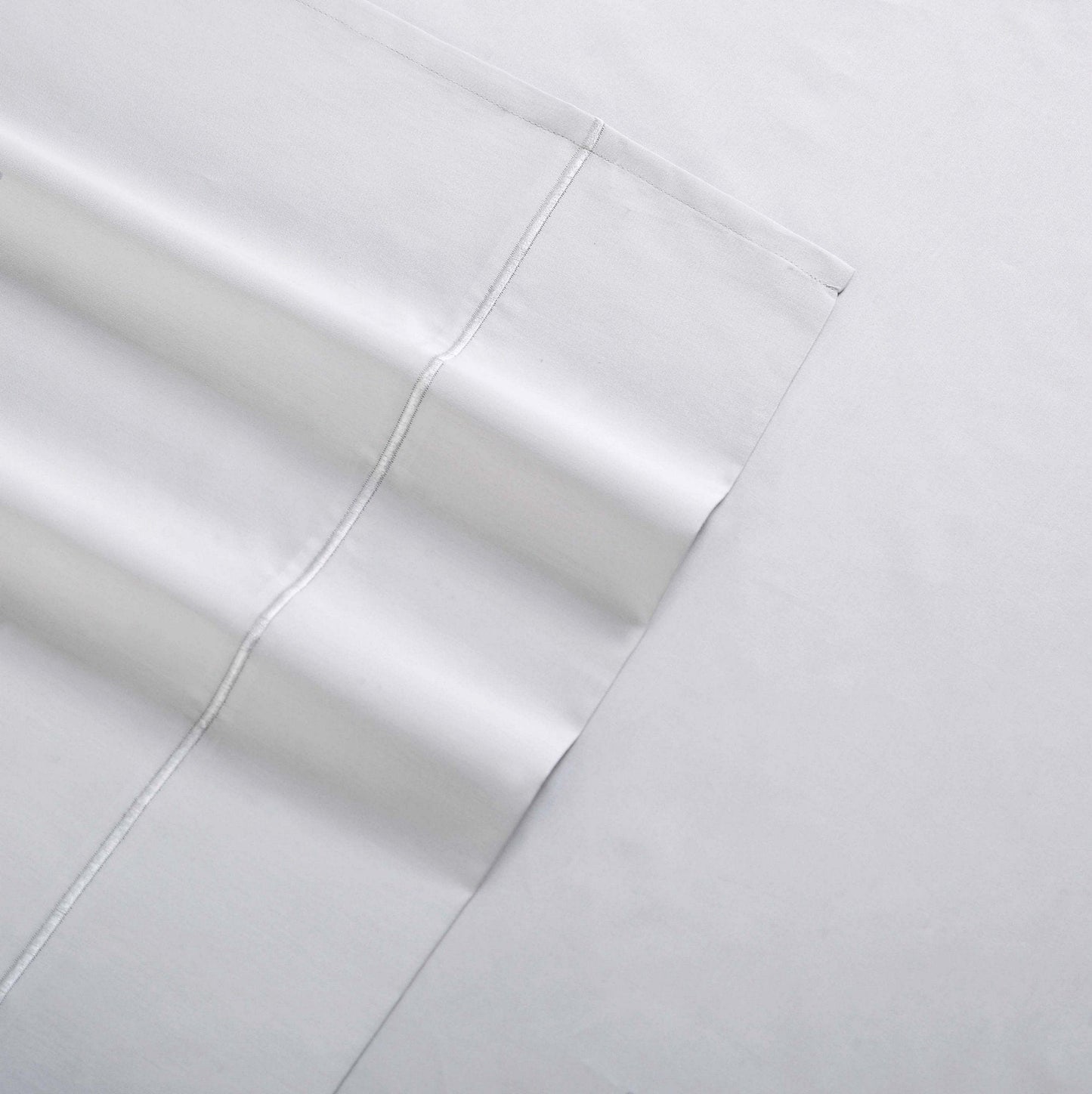 310 Thread Count Clic Solid Cotton Sateen Twin Sheet Set in Bright White