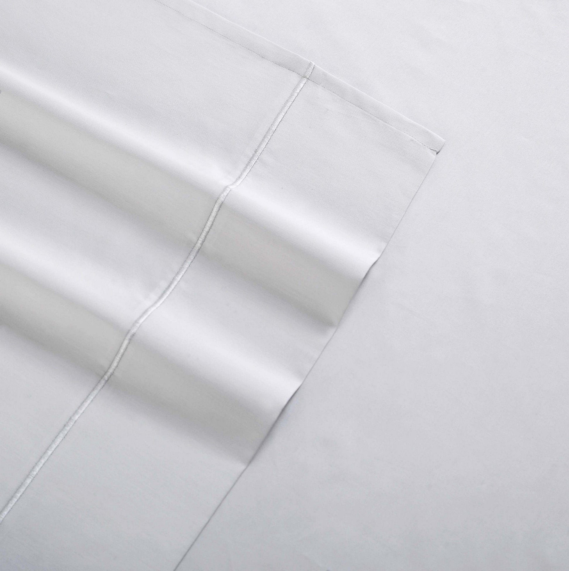 310 Thread Count Clic Solid Cotton Sateen Twin Sheet Set in Bright White