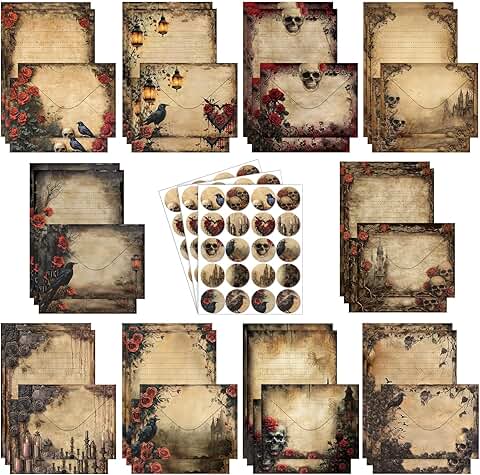 160-piece stationery set with papers, envelopes, and stickers