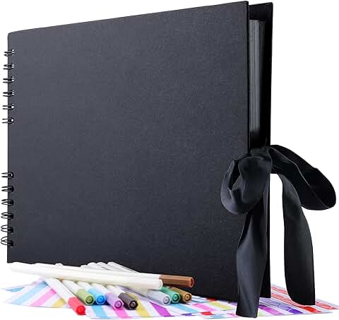 80-Page Scrapbook Album with 10 Metallic Markers