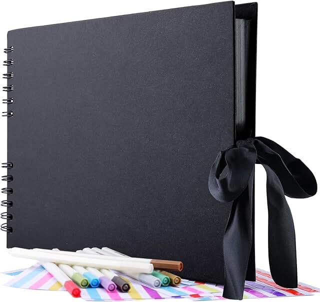 80-Page Scrapbook Album with 10 Metallic Markers