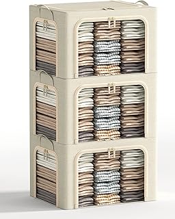 Large Foldable Clothes Storage Bins with Lid and Handles