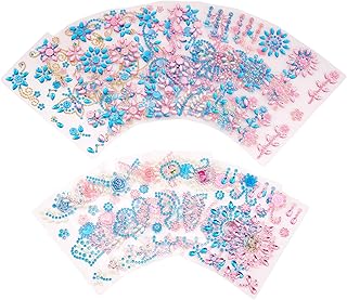 18 Sheets of Self-Adhesive Rhinestone Stickers for Crafts