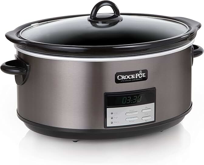 Large 8-Quart Programmable Slow Cooker with Auto Warm