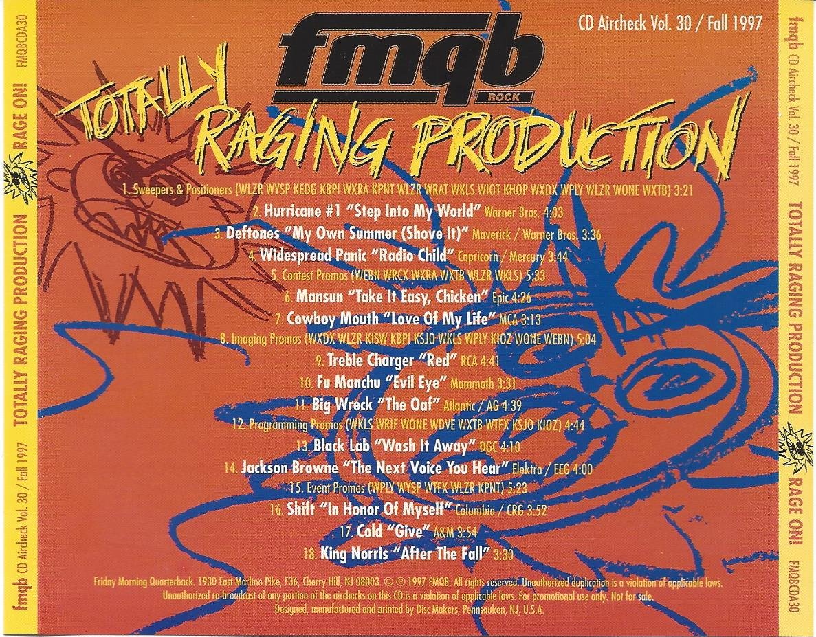 FMQB CD Aircheck Vol. 30: Totally Raging Production CD