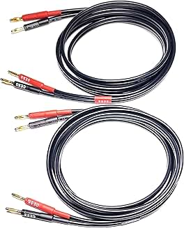 3-foot 12-gauge banana plug speaker cables, 2-pack