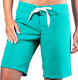 Women's Solid Stretch Boardshorts in Regular and Plus Sizes