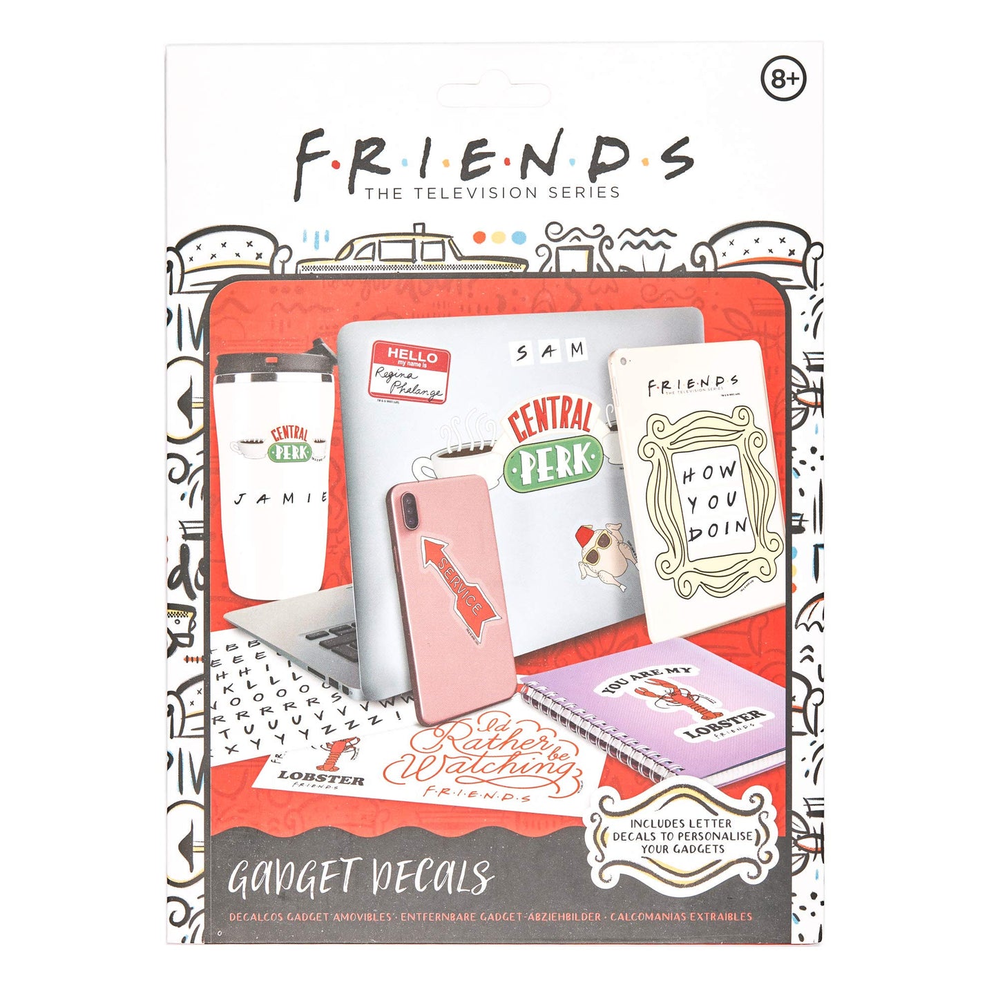 Friends-themed waterproof laptop sticker sheets
