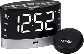 Digital AM/FM Clock Radio with Vibrator and Dual Alarms