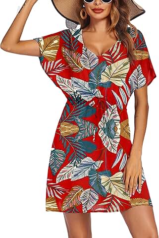 Women's Short Sleeve Beach Cover-Up Dress
