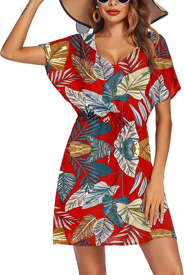 Women's Short Sleeve Beach Cover-Up Dress