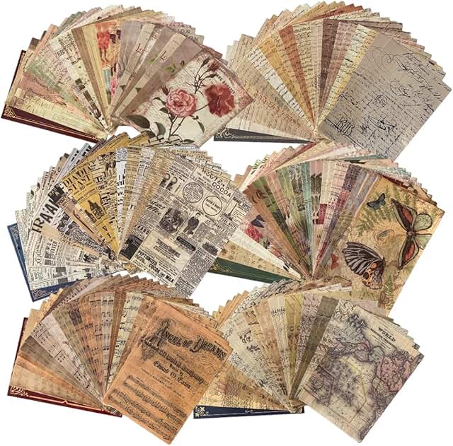 180 Sheets Vintage Collage and Scrapbook Paper
