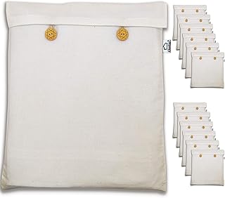 Reusable Cotton Saree Storage Cover, Beige, 16x14 inches