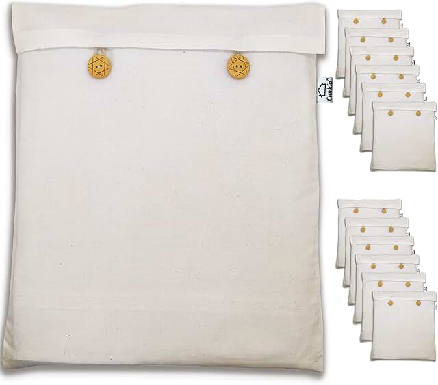 Reusable Cotton Saree Storage Cover, Beige, 16x14 inches