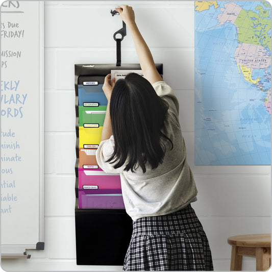 Hanging Wall Organizer with Color Folders