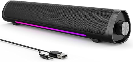 Desktop Computer Speakers with RGB Lighting and Easy Control