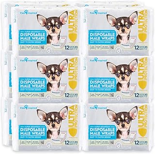 Disposable Male Dog Belly Bands, 144 Count