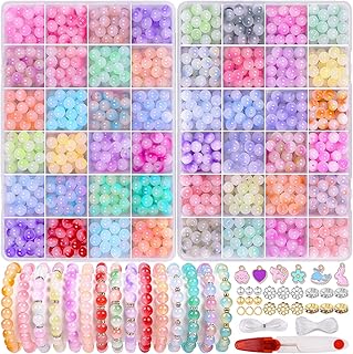 1711pcs 8mm Glass Beads for Jewelry Making in 48 Colors