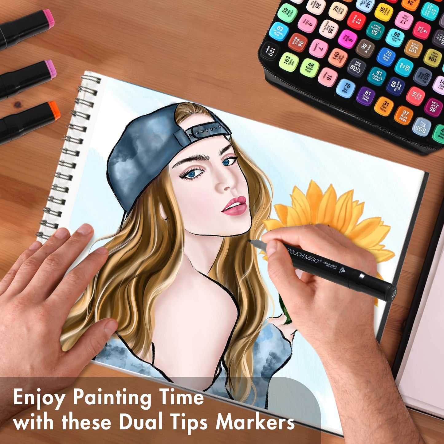 80 Colors Dual Tip Alcohol Markers Set with Carrying Case