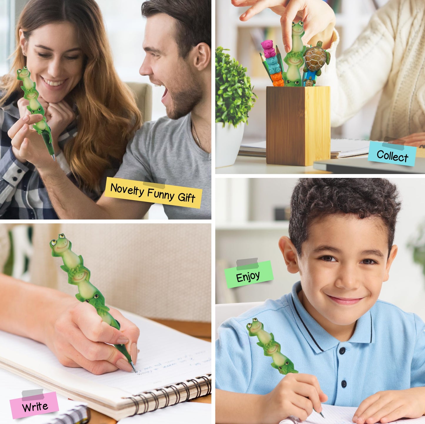 Colorful Three Frogs Novelty Pen for Kids and Adults