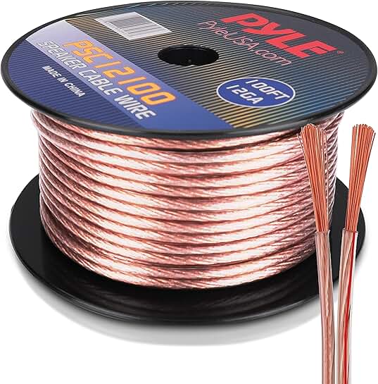 100ft 12 Gauge Copper Speaker Wire for Audio Systems