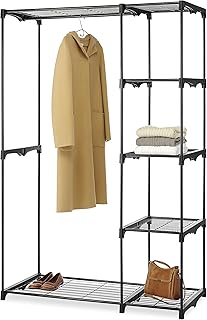 Heavy Duty Double Rod Freestanding Closet Organizer