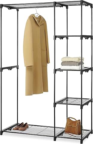 Heavy Duty Double Rod Freestanding Closet Organizer