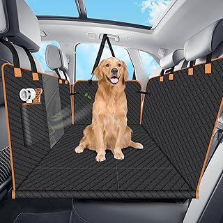 Dog Car Seat Cover with Hard Bottom and Hammock
